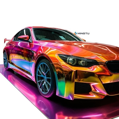 メタリッククロムビニールと空気泡のないフィルムコーティングの車体ステッカー